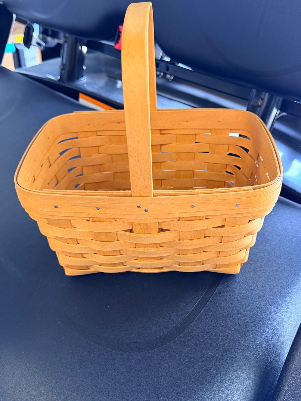 Longaberger Woven Utility Basket with Handle - Natural Tan